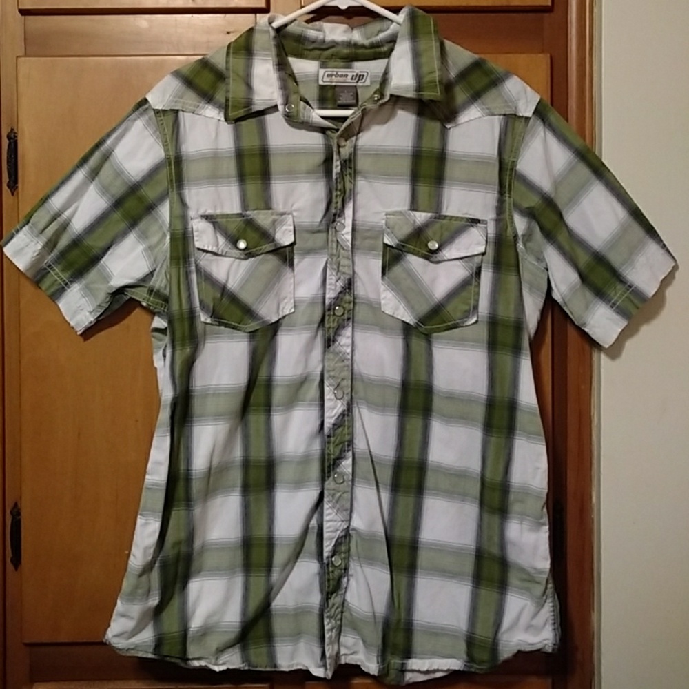 Mens Plaid Button Down